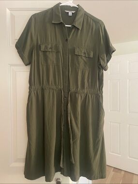 croft & barrow Olive Green Shirt Midi Dress